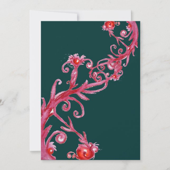 Convite MAGIC BERRIES preto vermelho roxo (Frente)