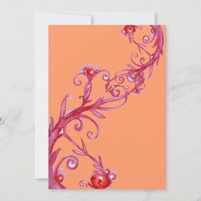 Convite MAGIC BERRIES, rosa vermelho (Frente)