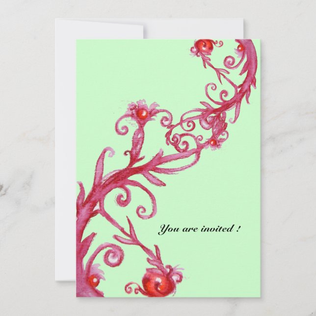 Convite MAGIC BERRIES, verde (Frente)