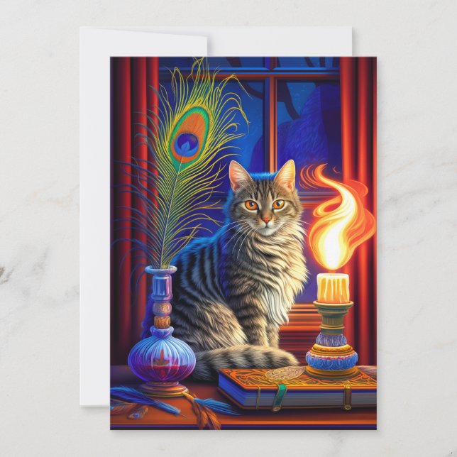 Convite Magic Cat e Swing Ghost Halloween (Frente)