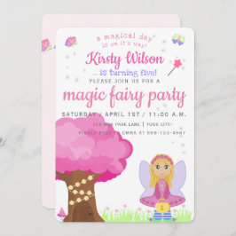 Convite Magic Fairy Party | Celebração de Aniversário de M
