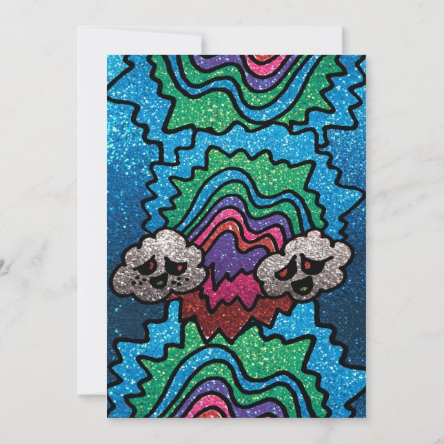 Convite Magic Mushroom Rainbow Glitter Whimshoje (Verso)