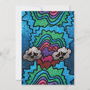 Convite Magic Mushroom Rainbow Glitter Whimshoje