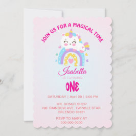 Convite Magic Unicorn - primeiro aniversario de gradiente