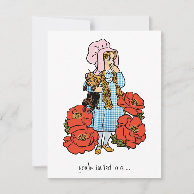 Convite Mágica de Oz, Dorothy, Chá de fraldas de Rapariga (Frente)