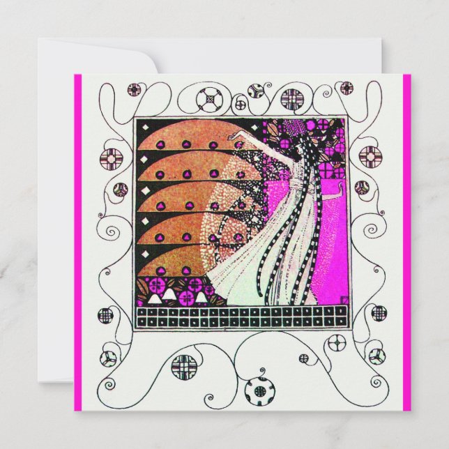 Convite MÁGICA DO PRIMAVERA violeta-claro-castanho-branco (Frente)