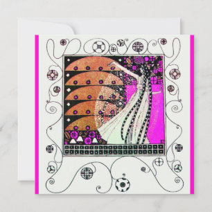 Convite MÁGICA DO PRIMAVERA violeta-claro-castanho-branco