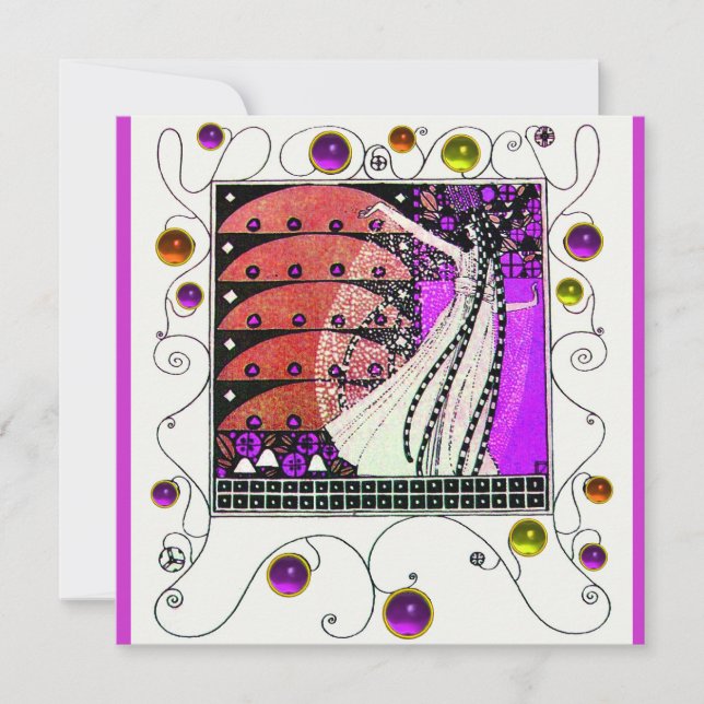 Convite MÁGICA DO PRIMAVERA violeta-escuro (Frente)