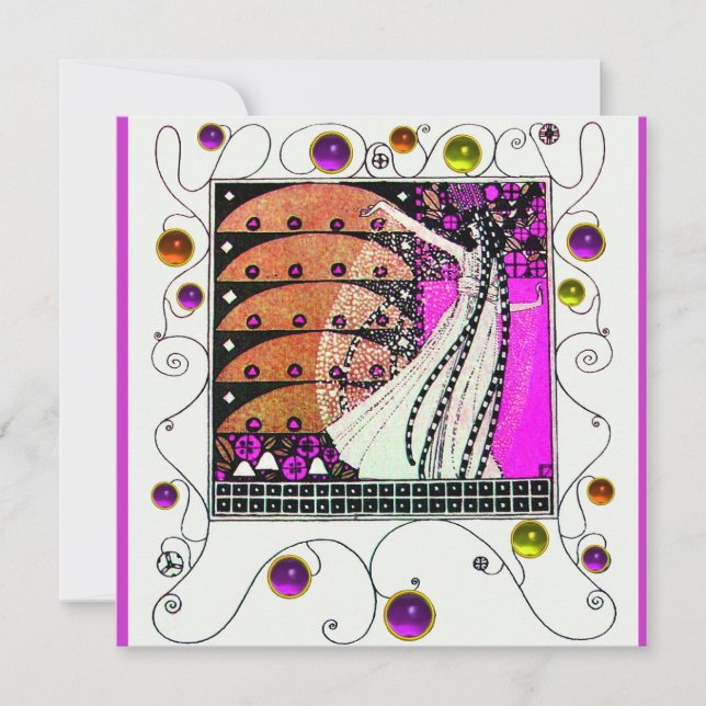 Convite MÁGICA DO PRIMAVERA violeta-escuro (Frente)