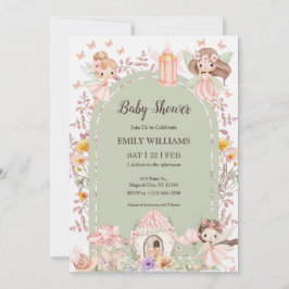 Convite Magical Boho Arch Fairy Baby Shower Invitations