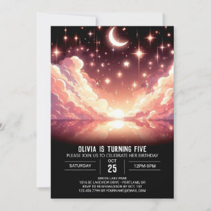 Convite Magical Celestial Digital Birthday