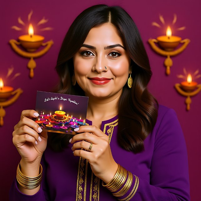 Convite Magical Diwali Radiance (Magical Diwali Radiance Invitation, custom text both sides)
