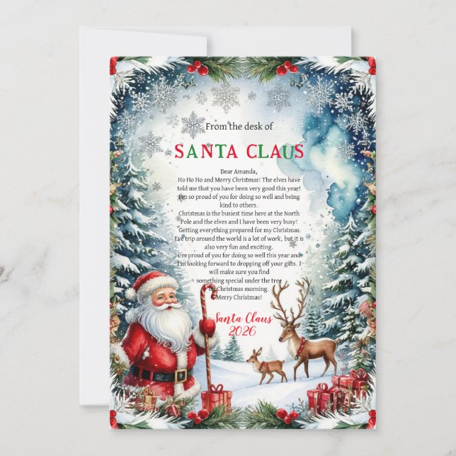 Convite Magical Letter from Santa Card (Frente)