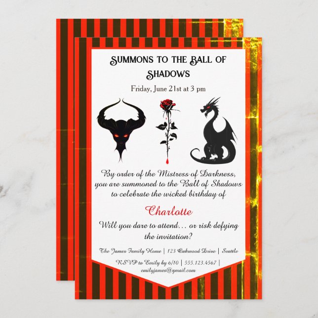 Convite Magical & Mysterious Kids Birthday Party  (Frente/Verso)