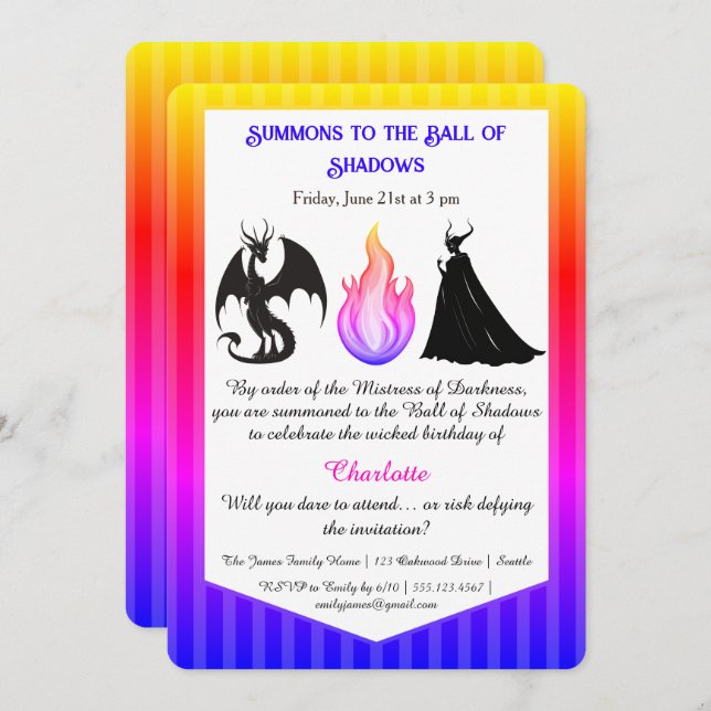 Convite Magical & Mysterious Kids BirthdayParty Invitation (Frente/Verso)