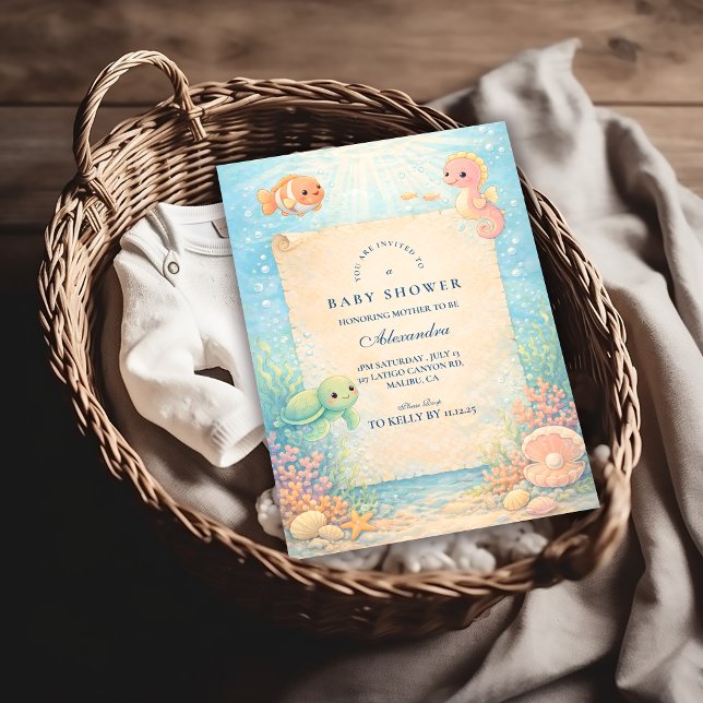 Convite Magical Ocean Nursery Baby Shower (Criador carregado)