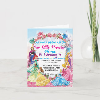 Convite Magical Princess Theme Birthday Invite