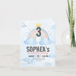 Convite Magical Rainbow Birthday Invitation