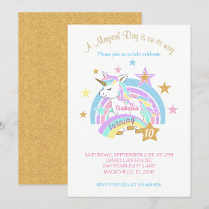 Convite Magical Unicorn 00º aniversário