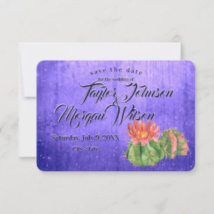 Convite Magical Watercolor Suculents Purple Salvar Data