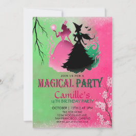 Convite Magical Witchy Birthday
