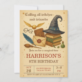 Convite Magical Wizard and Witches Birthday