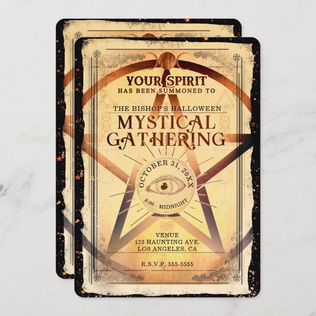 Convite Magick Mystical Gathering Fortune Teller Party (Frente/Verso)