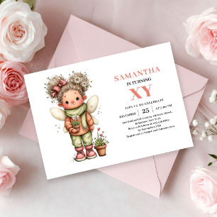 Convite Mágico de Aniversário de Menina Fada Fofa