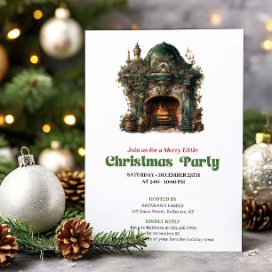 Convite mágico de Natal vintage para festa ao redo