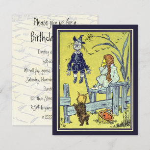 Convite Mágico de Oz Vintage, Festa de Aniversário da Doro