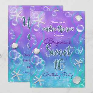 Convite Mágico Debaixo do Mar Doce 16 16º Festa de Anivers