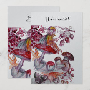 Convite MAGICO FOLHETO DE COGUMELOS prata