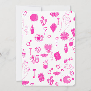 Convite mágico místico rosa