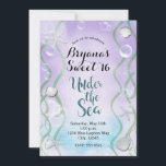 Convite Mágico Sob A Lavanda Do Mar Doce 16 Aniversário<br><div class="desc">Isso pode ser personalizado para qualquer evento.</div>
