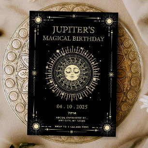 Convite Mágico tarot boho sol aniversário místico