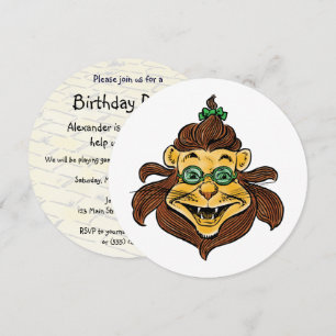 Convite Mágico Vintage de Oz Leão, Festa de Aniversário In