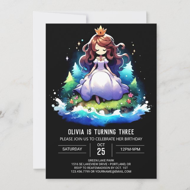 Convite Magistratura de Princesa Personalizada (Frente)