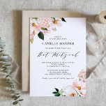 Convite Magnésia Rosa Esbranquiçada e Hydrangea Bat Mitzva<br><div class="desc">Convide familiares e amigos com este convite de morcego floral personalizável. Apresenta magnólias cor-de-rosa pinceladas e hífenes com sotaques falsos de folha de ouro rosa. Personalize adicionando nomes,  data,  hora,  local e outros detalhes do evento. Este convite floral é perfeito para primavera e morcegos de jardim.</div>