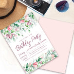 Convite Magnética Inglesa Magnética aniversário de 30 anos<br><div class="desc">Modelo Elegante de Convite de festas aniversário de 30 anos apresenta dois arranjos de flores cor-de-rosa. Todo o texto é editável. Este item faz parte da Exquisite Pink Mauve Floral Collection. Ele contém modelos que você pode usar para criar um conjunto de convites exclusivo e suprimentos de festas.</div>