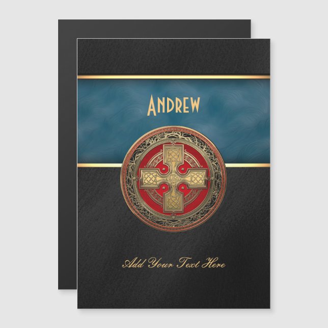 Convite Magnético [100] Antigos Nó Dourado Celta e Sagrado (Frente/Verso)