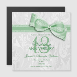 Convite Magnético 13º Aniversário de Casamento com Renda Damasko e A