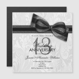Convite Magnético 13º Aniversário de Casamento com Renda Damasko e A