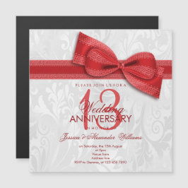 Convite Magnético 13º Aniversário de Casamento com Renda Damasko e A