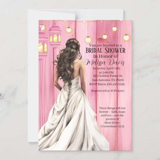 Convite Magnético 1 Corinthians 13:13 Bridal Shower Invitation (Frente)