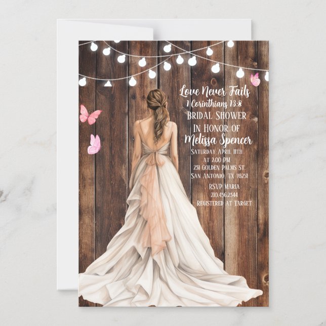 Convite Magnético 1 Corinthians 13:8 Bridal Shower Invitation (Frente)