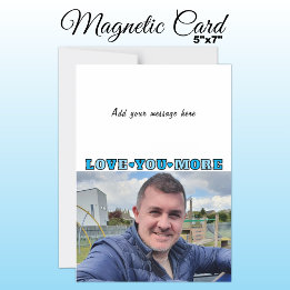 Convite Magnético 1 photo add text love you blue magnetic card