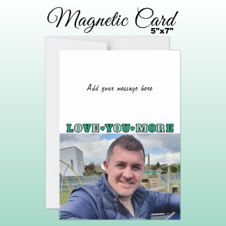 Convite Magnético 1 photo add text love you green magnetic card