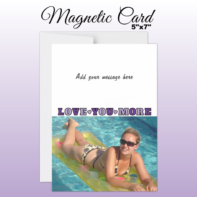Convite Magnético 1 photo add text love you purple magnetic card (Criador carregado)