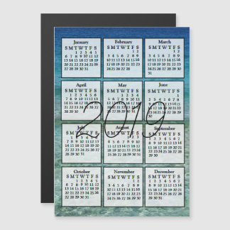 Convite Magnético 2019 Calendar Magnet Blue Water