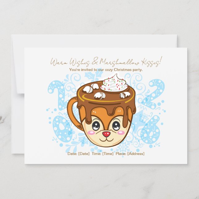 Convite Magnético 2026 Christmas Reindeer  (Frente)